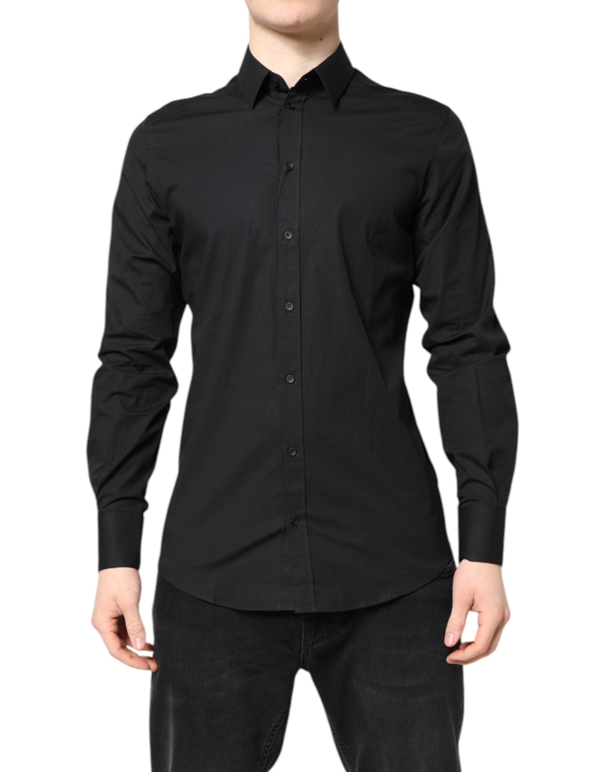 Dolce & Gabbana Black GOLD Cotton Shirt Formal Shirt